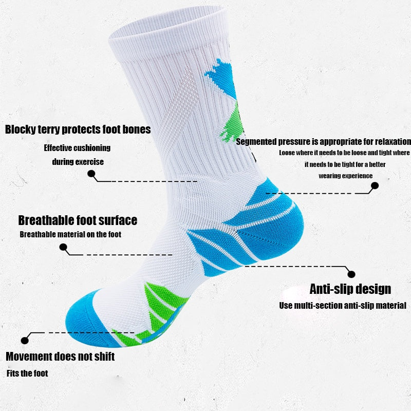 Anti-odor and Anti-slip Compression Running Socks