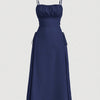 Spaghetti Straps Waist-tight Long Dress