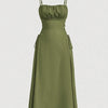 Spaghetti Straps Waist-tight Long Dress