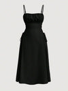 Spaghetti Straps Waist-tight Long Dress