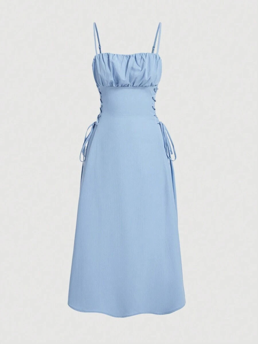 Spaghetti Straps Waist-tight Long Dress