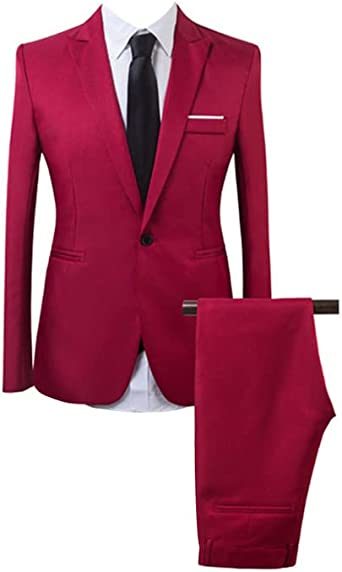 He Solid Two Piece Suit Set